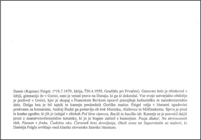 125. OBLETNICA ROJSTVA DAMIR FEIGEL
